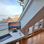Penthouse With Panoramic Fjord Views - Private Terrace In Center Lägenhet *