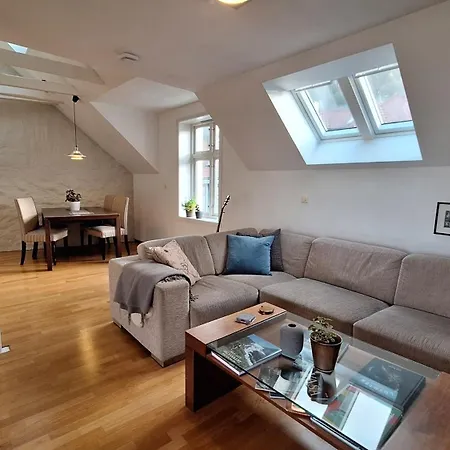 شقة Penthouse With Panoramic Fjord Views - Private Terrace In Center