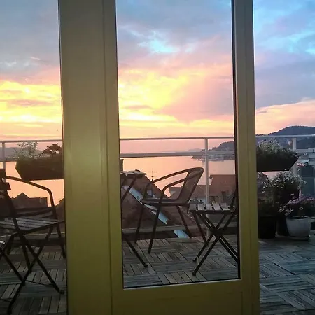 Penthouse With Panoramic Fjord Views - Private Terrace In Center